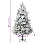 vidaXL Sapin de Noël pré-éclairé avec neige floquée/cônes 195cm PVC/PE