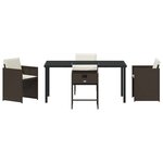 vidaXL Ensemble de salle à manger pour jardin 5 Pièces Marron polyrotin