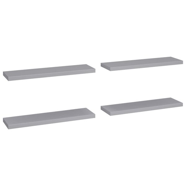vidaXL Étagères murales flottantes 4 Pièces gris 90x23 5x3 8 cm MDF