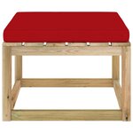 vidaXL Repose-pied de jardin avec coussin bois imprégné de vert