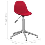 vidaXL Chaises pivotantes à manger lot de 4 Rouge bordeaux Tissu