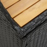 vidaXL Banc de rangement de jardin 120 cm Résine tressée Noir