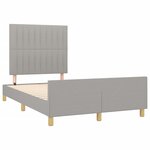 vidaXL Cadre de lit avec tête de lit gris clair 120x190 cm tissu