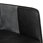vidaXL Chaise à oreilles Noir et gris Cuir véritable