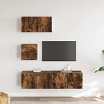 vidaXL Ensemble de meubles TV 4 Pièces Chêne fumé Bois d'ingénierie