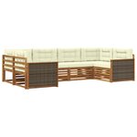 vidaXL Ensemble de canapés d'extérieur 6 Pièces Naturel et Crème