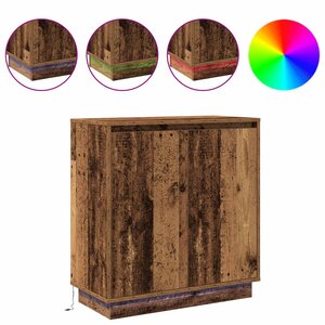 vidaXL Buffet LED Bois ancien 71 x 34 5 x 75 cm Bois d'ingénierie