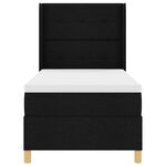 vidaXL Lit à ressorts avec bandes LED Noir 90 x 200 cm tissu