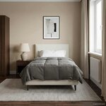 vidaXL Duvet complet toute l'année Gris clair 135 x 200 cm Microfibre
