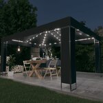 vidaXL Tonnelle avec guirlande lumineuse à LED 3x4 m Anthracite