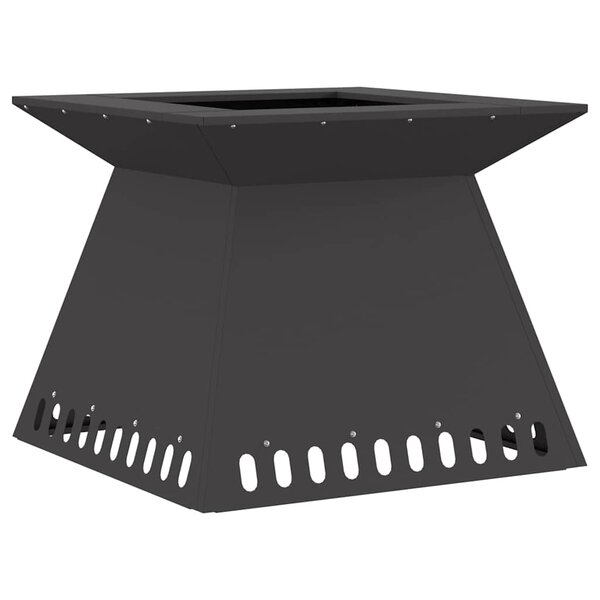 vidaXL Brasero Noir 60 x 60 x 50 cm Acier patiné