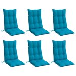 vidaXL Coussins de chaise à dossier haut lot de 6 bleu clair