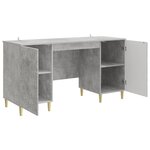 vidaXL Bureau Gris béton Bois d'ingénierie 142 5 x 50 x 75 cm