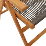 vidaXL Chaises inclinables de jardin lot de 4 gris bois massif acacia