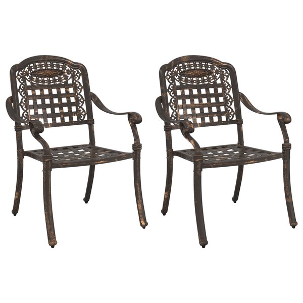 vidaXL Chaises de jardin en aluminium bronze - 2 pièces