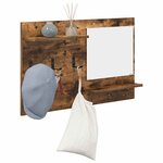 vidaXL Porte-manteau mural avec étagère Chêne fumé 90 x 10 x 50 cm