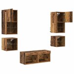 vidaXL Meubles TV muraux 8 Pièces Bois ancien Bois d'ingénierie