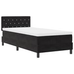 Lit Box Spring vidaXL avec matelas et LED Noir 90x200 cm Velours