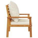 vidaXL Fauteuil de jardin lot de 2 avec coussin bois massif d'acacia