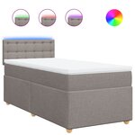 vidaXL Sommier à lattes de lit avec matelas Taupe 100x200 cm Tissu