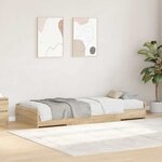 vidaXL Cadre de lit avec rangement Chêne Sonoma 80 x 200 cm