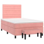 vidaXL Sommier à lattes de lit avec matelas Rose 120x200 cm Velours