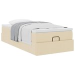 vidaXL Cadre de lit ottoman avec matelas crème 90x190 cm tissu
