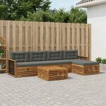 vidaXL Ensemble de canapés d'extérieur 6 Pièces Naturel et Anthracite