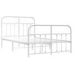 vidaXL Cadre de lit métal sans matelas et pied de lit blanc 120x190 cm