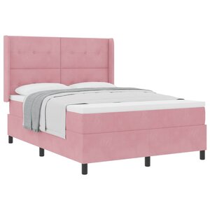 vidaXL Lit à ressorts avec matelas Rose 140 x 200 cm Velours