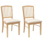 vidaXL Chaises de salle à manger 2 pc Bois de Caoutchouc Massif