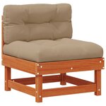 vidaXL Ensemble de salon de jardin 4 Pièces Brun cire Bois de pin massif