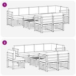 vidaXL Ensemble de canapés d'extérieur 9 Pièces Blanc et Beige