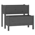 vidaXL Jardinière Gris 84 5x84x75 cm Bois massif de pin