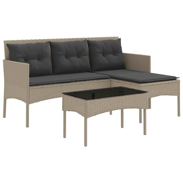 vidaXL Ensemble de canapé de jardin avec coussin 2 Pièces polyrotin