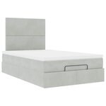 vidaXL Cadre de lit ottoman et matelas gris clair 120x200 cm velours