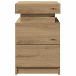 vidaXL Table de chevet avec LED chêne artisanal bois d'ingénierie