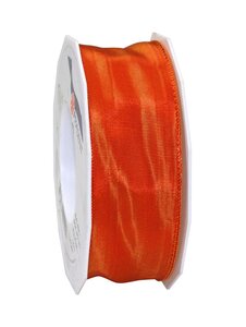 Ruban de soie acetat laitonné lyon 25-m-rouleau 40 mm rouge feu