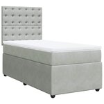 vidaXL Sommier à lattes de lit et matelas Gris clair 100x200cm Velours