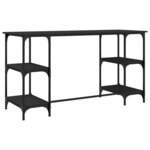 vidaXL Bureau noir 140x50x75 cm métal et bois d'ingénierie