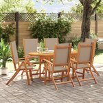 vidaXL Ensemble à manger de jardin 7Pièces bois d'acacia solide textilène