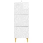 vidaXL Armoire à tiroirs Blanc brillant 33 x 34 5 x 90 cm