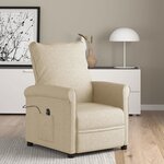 vidaXL Fauteuil inclinable électrique Crème Tissu