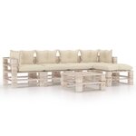 vidaXL Salon palette de jardin 6 Pièces avec coussins bois de pin