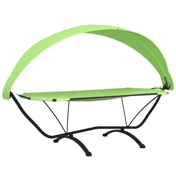 vidaXL Lit de repos d'extérieur avec auvent Vert Acier et tissu Oxford