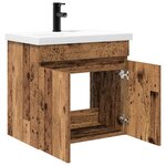 vidaXL Meuble de salle de bain avec robinet Bois ancien