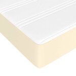 vidaXL Lit à sommier tapissier avec matelas Crème 140x190cm Similicuir