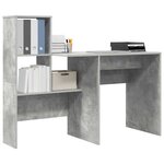 vidaXL Bureau Gris béton 131 5 x 50 x 106 5 cm Bois d'ingénierie