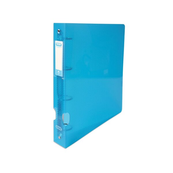 Classeur Hawaï à 4 anneaux, en polypropylène translucide, dos 4 cm capacité 225 feuilles,  bleu