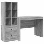 vidaXL Bureau avec rangement 2 Pièces Sonoma gris 100 x 50 x 76 cm